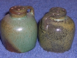 Jug shakers glazed prairie green